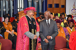 Thabo Mbeki and Unisa Principal and Vice-Chancellor, Prof Mandla Makhanya