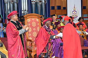 The distinguished ceremony was attended by several dignitaries and ministers