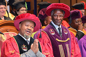 Unisa Principal and Vice-Chancellor, Prof Mandla Makhanya, and Chancellor, Thabo Mbeki
