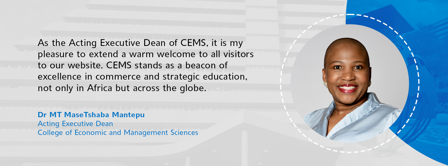 CEMS Dean's welcome message