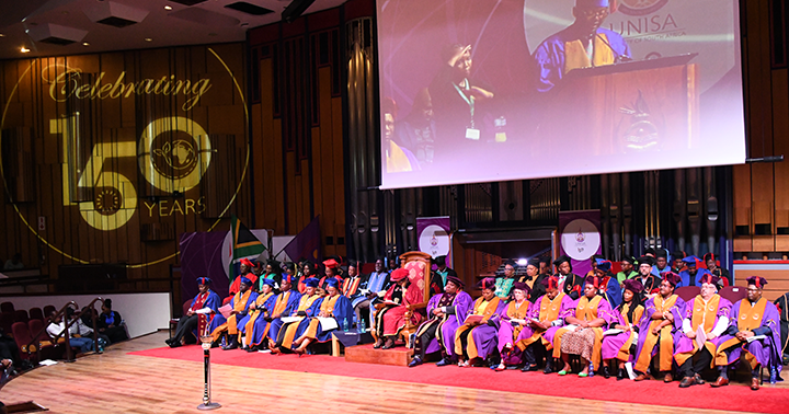 Unisa’s leading lights graced the stage in their academic finery