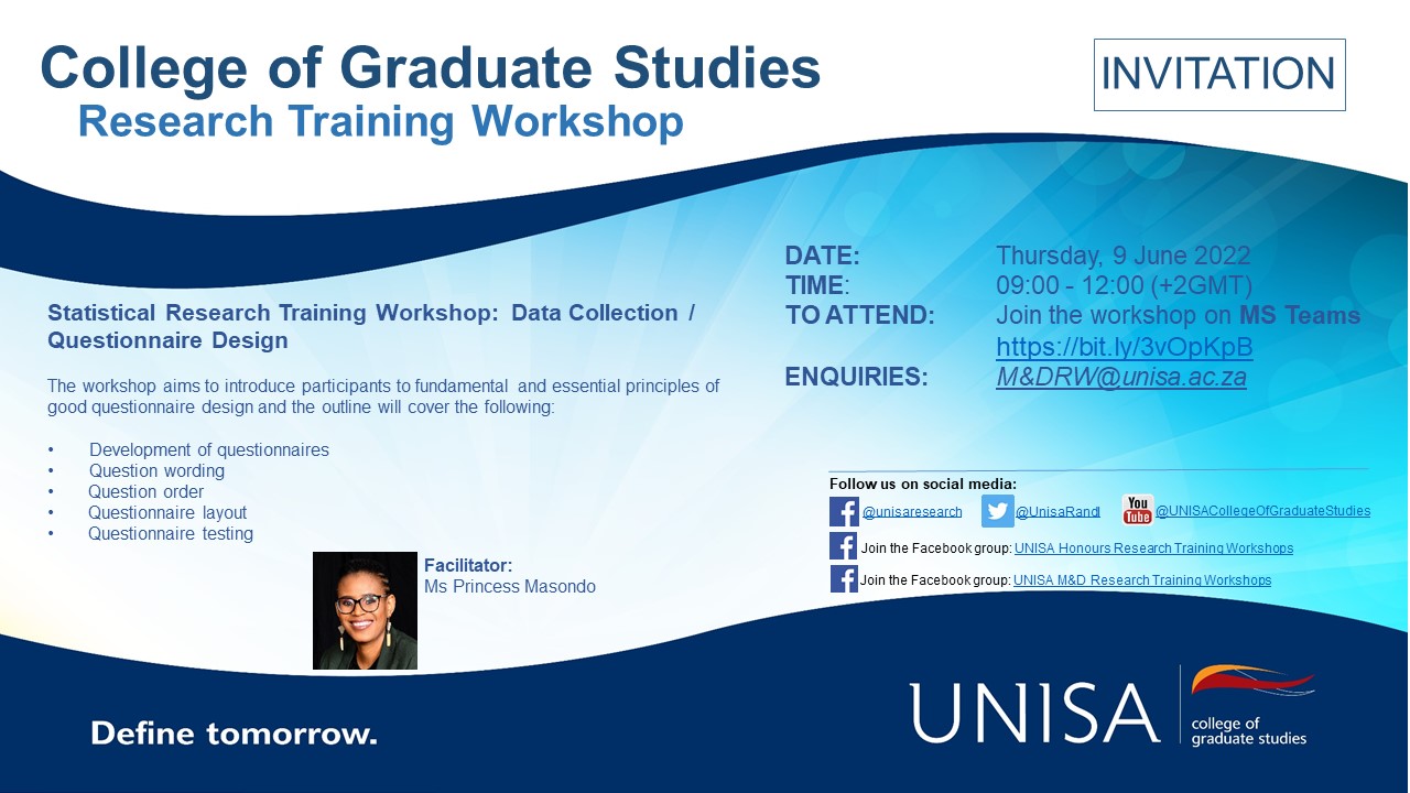 Workshop: 'Statistical research training workshop- data collection ...