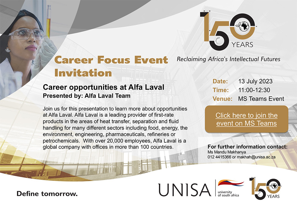 Career focus event Career opportunities at Alfa Laval